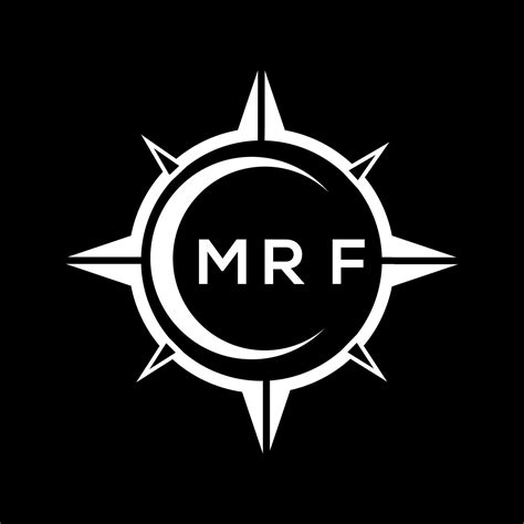 MRF abstract monogram shield logo design on black background. MRF ...