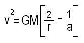 What is the formula for orbital-energy-invariance law or Vis-viva equation?