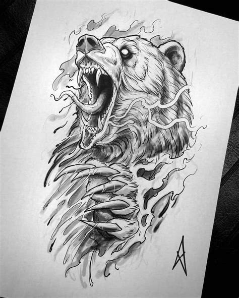 Pin de Neung Kirati em ลายสัก | Tatuagens de urso, Desenho tatuagem ...