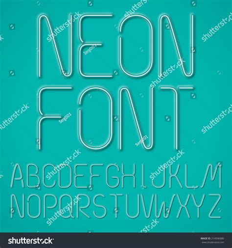 Neon Letters Alphabet On Blue Background Stock Vector (Royalty Free ...