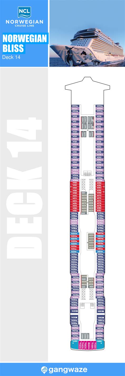 Norwegian Bliss Deck 14 - Activities & Deck Plan Layout