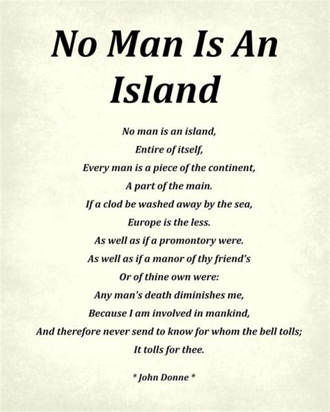 No Man Is An Island Poem by John Donne, Typography Print – GalleryThane