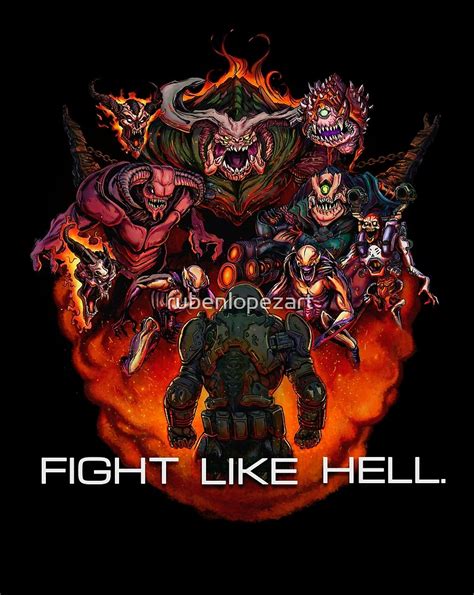 "FIGHT LIKE HELL" by rubenlopezart | Redbubble