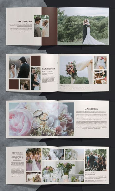 Wedding Album Template InDesign | Wedding photo album layout, Wedding ...