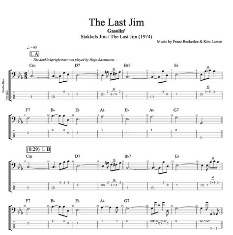 "The Last Jim" · Gasolin' || Guitar + Bass + Drums || Tabs + Sheet ...