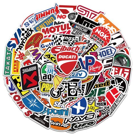 Buy 100Pcs Car & Moto Modified Brand Logo Series Sticker Pack Vinyl ...