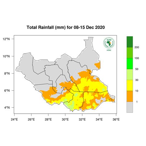 South Sudan Climate Map