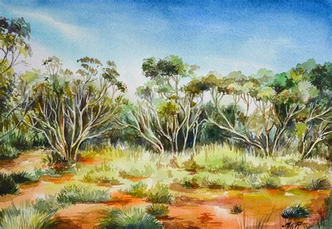 Australian Landscape Bush Watercolour Painting Australian - Etsy Australia