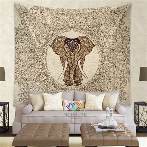 Elephant Tapestry, Elephant tapestry wall hanging, Lace mandala ...