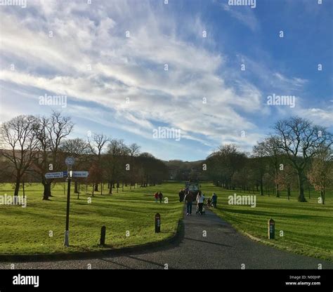 UK Weather: Sunny in Burnley. Families out walking on a sunny but cold ...