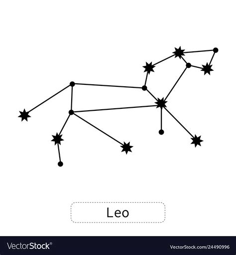 Leo constellation horoscope zodiac sign Royalty Free Vector