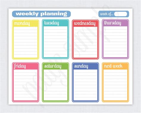 Weekly Planner Schedule - 6 Free PDF Printables | Printablee