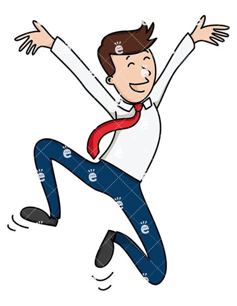 Triumphant Man Jumping Cartoon Vector Clipart - FriendlyStock | Old man ...