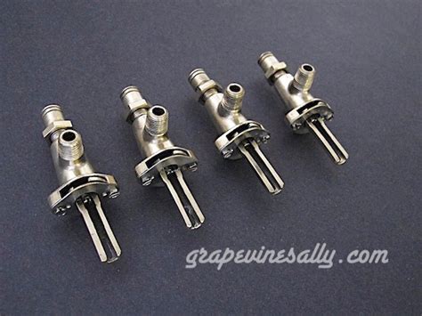 Set of 4 Original Vintage Gas Stove Single Orifice Burner Control Valves