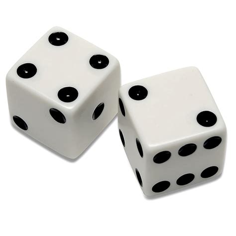 Pair of Large Solid White Dice at Where The Winds Blow Mah Jongg