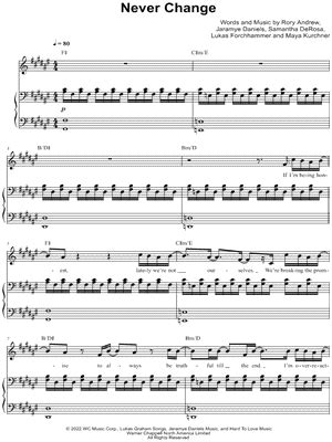 "Never Change" Sheet Music - 1 Arrangement Available Instantly - Musicnotes