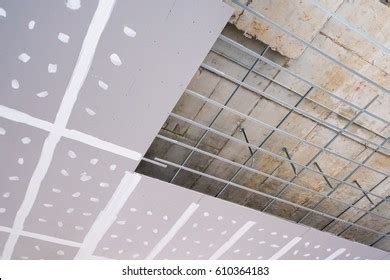 Suspended Ceiling Structure Installation Ceiling Gypsum Foto de stock ...