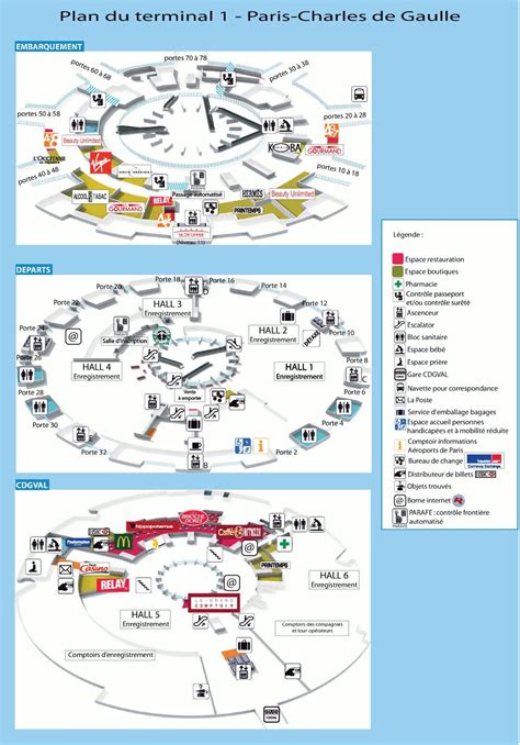 Cdg terminal 1 map - Charles de gaulle airport map terminal 1 (Île-de ...