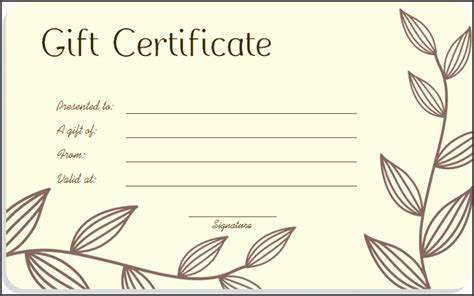 5 Printable Blank Gift Certificates - SampleTemplatess - SampleTemplatess