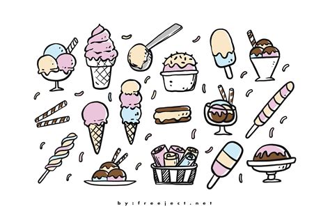 Set of Sweet Ice Cream Vector Illustration - Free Download EPS File