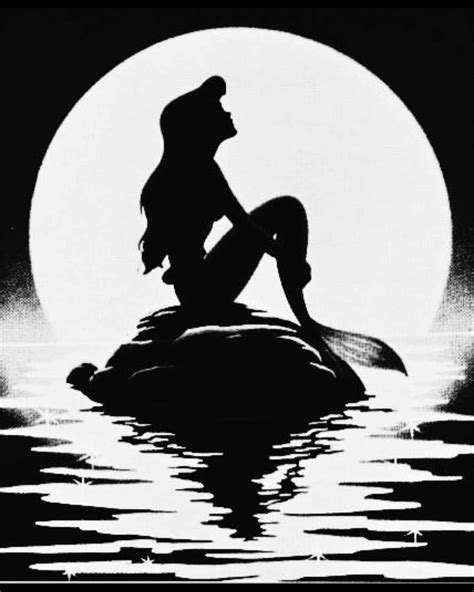 Ariel On Rock Silhouette