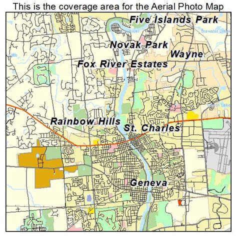 Aerial Photography Map of St Charles, IL Illinois