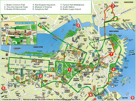 Boston Tourist Map with Red Dots