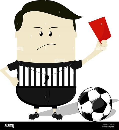 cartoon illustration of soccer referee showing red card Stock Vector ...