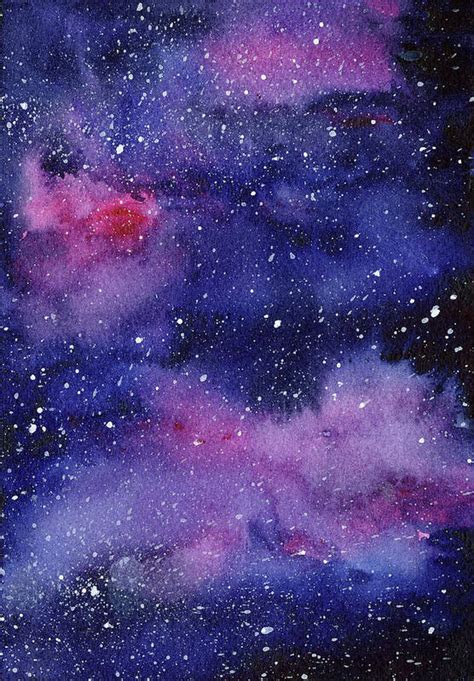 Nebula Watercolor Galaxy Art Print by Olga Shvartsur