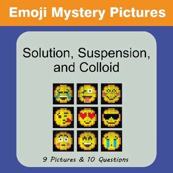 Emoji: Solution, Suspension, and Colloid - Science Quiz & Mystery Pictures