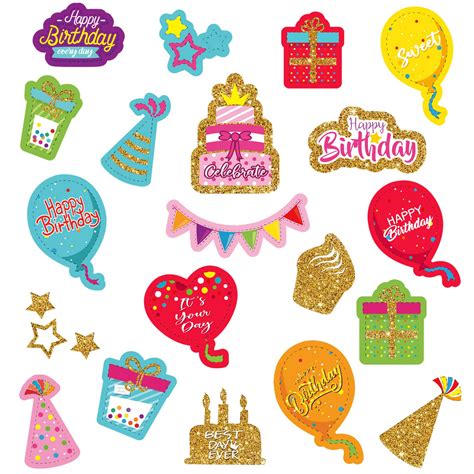 Buy 600 Pieces Birthday Stickers Confetti Happy Birthday Stickers for ...