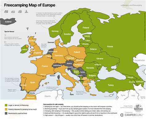 Wild Camping Europe Map - Drucie Kimberley