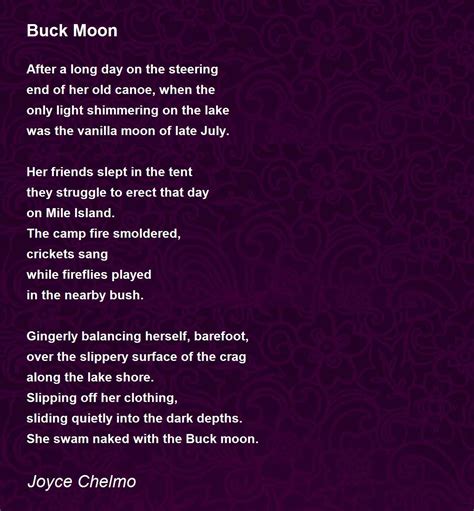 Buck Moon - Buck Moon Poem by Joyce Chelmo