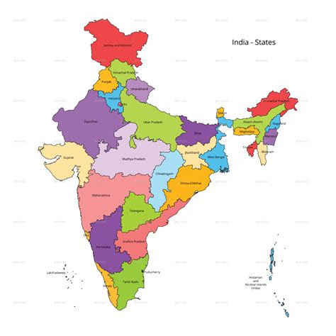 India States Map and Outline, Vectors | GraphicRiver