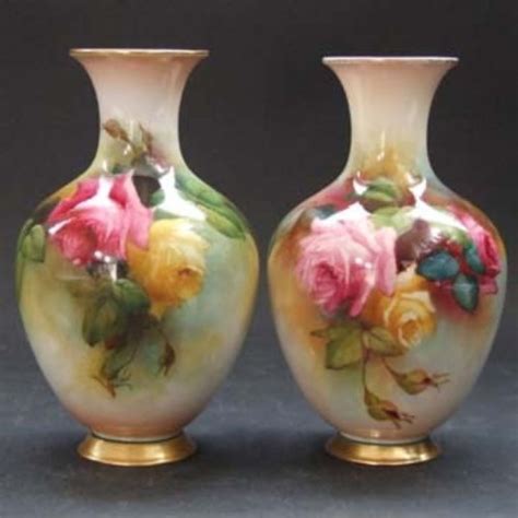 Lot 603 - Pair Royal Worcester vases