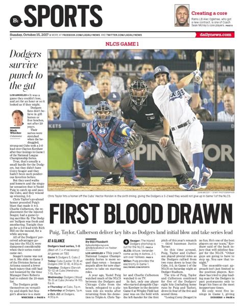 World Series: A1 and Sports section pages from 2017 postseason – Daily News