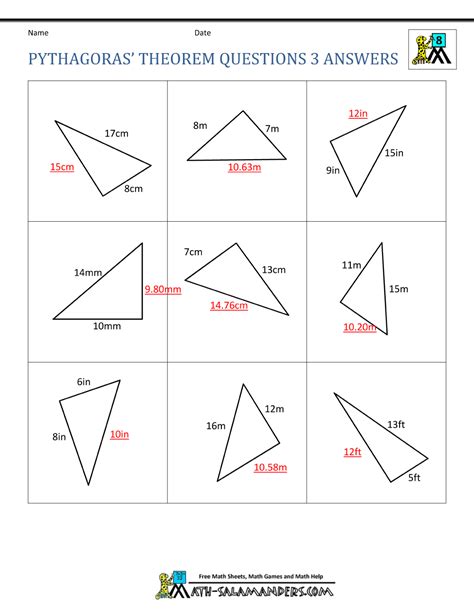 Pythagoras Theorem Worksheet Pdf - Wordworksheet.com