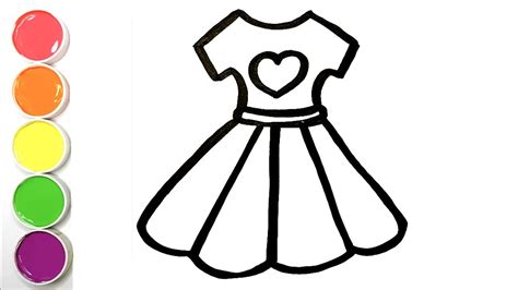 How to draw a super cute dress with a heart - YouTube