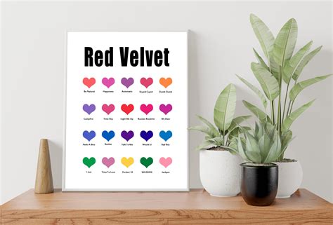 Red Velvet Color Palette Wall Art Red Velvet Poster Red - Etsy