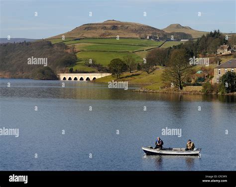 fly fishing on the ladybower reservoir upper derwent valley derbyshire ...