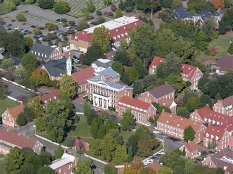 Old Salem (from above) Salem College (founded in 1772) is in the center ...