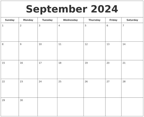 September 2024 Printable Calendar