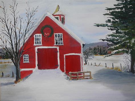 Christmas Barn Painting by Russ Harriger - Fine Art America