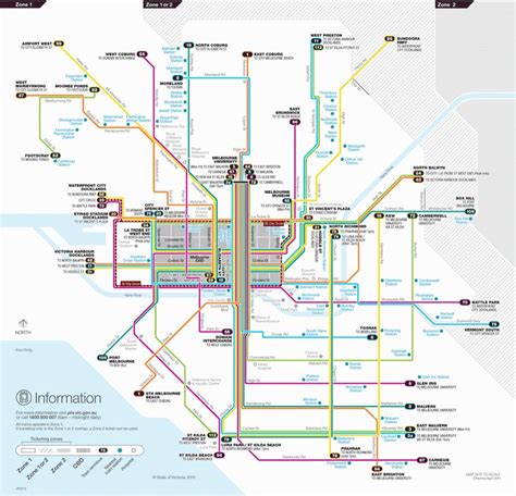 Melbourne tram map - Melbourne tram route map (Australia)