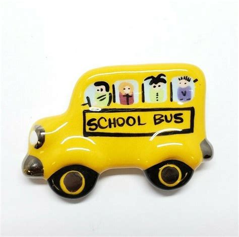 Vintage Flying Colors Yellow School Bus Ceramic Paint… - Gem