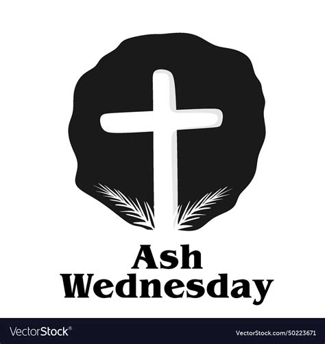 Celebrate ash wednesday with cross Royalty Free Vector Image