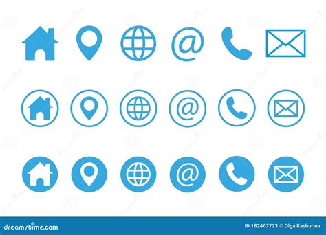 Contact Us Icons. Web Icon Set Stock Illustration - Illustration of ...