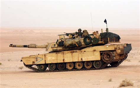 USMC M1A1(HA) Abrams during a live fire exercise in Iraq, 2003. | Army ...