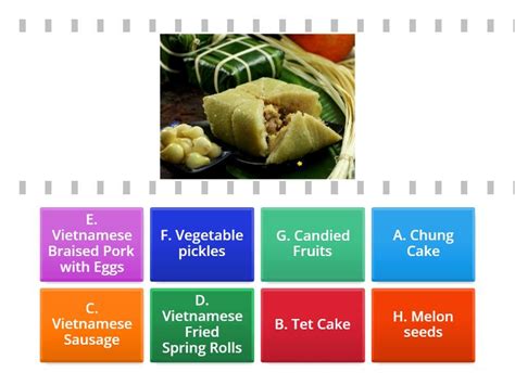 Traditional Food at Tet holiday - Find the match