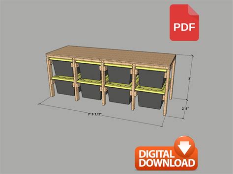 27 Gallon Tote Storage Workbench Build Plan 8 UNIT DIY Tote Storage ...